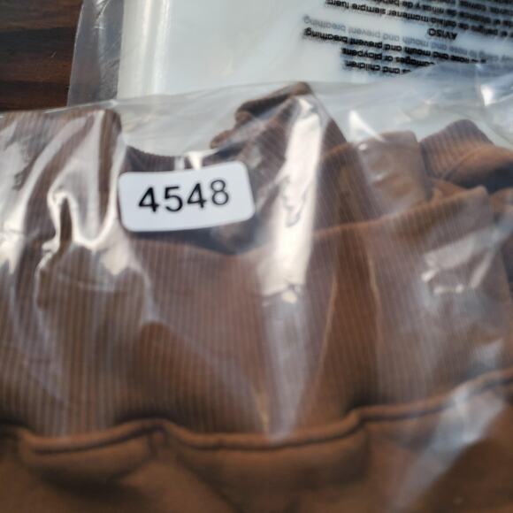 nuuds Sweatshirt Womens Large Brown Crewneck Fleece Pullover Ribbed Hem Casual - Picture 9 of 9